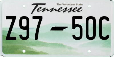 TN license plate Z9750C