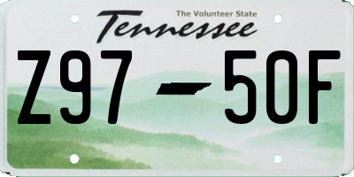 TN license plate Z9750F