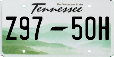 TN license plate Z9750H