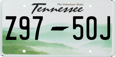 TN license plate Z9750J