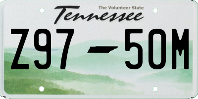 TN license plate Z9750M