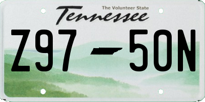 TN license plate Z9750N
