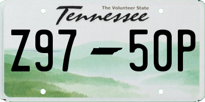 TN license plate Z9750P
