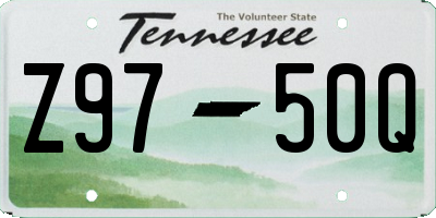 TN license plate Z9750Q