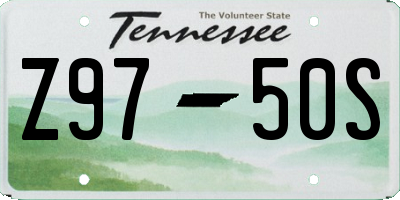 TN license plate Z9750S