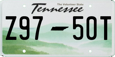 TN license plate Z9750T