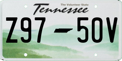TN license plate Z9750V