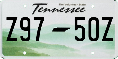 TN license plate Z9750Z