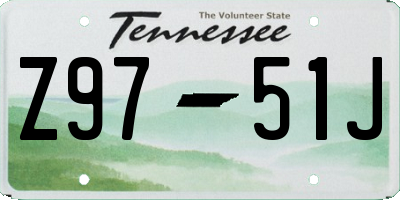 TN license plate Z9751J