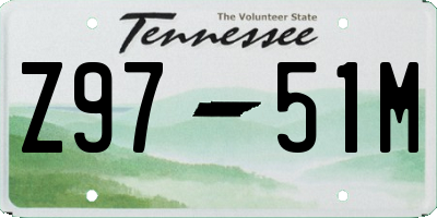 TN license plate Z9751M