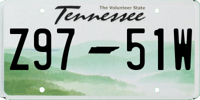 TN license plate Z9751W