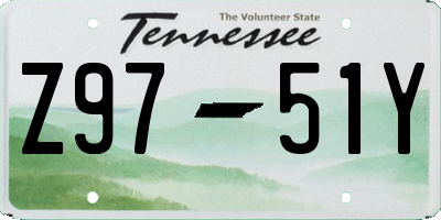 TN license plate Z9751Y