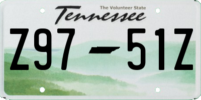 TN license plate Z9751Z