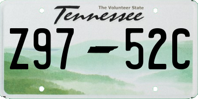 TN license plate Z9752C