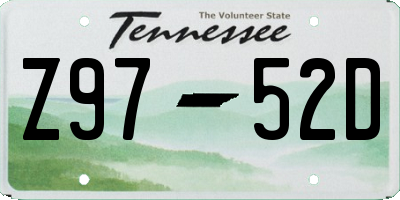 TN license plate Z9752D