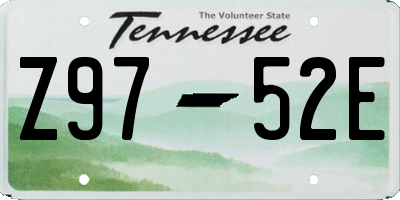 TN license plate Z9752E