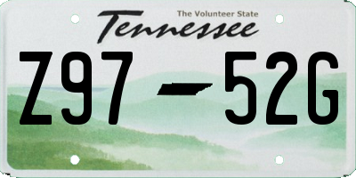 TN license plate Z9752G