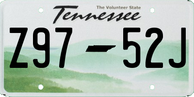 TN license plate Z9752J