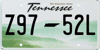 TN license plate Z9752L