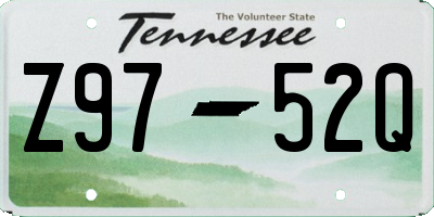 TN license plate Z9752Q
