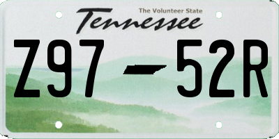 TN license plate Z9752R