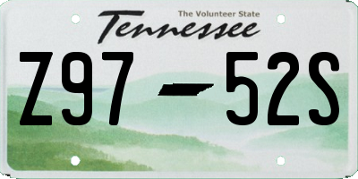 TN license plate Z9752S