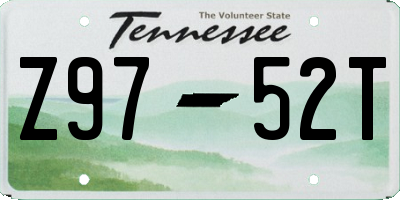 TN license plate Z9752T