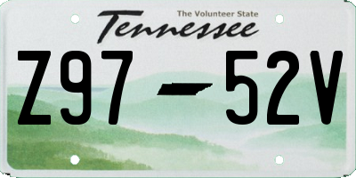 TN license plate Z9752V