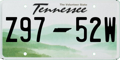TN license plate Z9752W