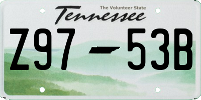 TN license plate Z9753B