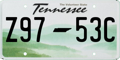 TN license plate Z9753C