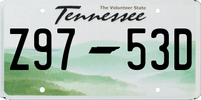 TN license plate Z9753D