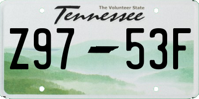 TN license plate Z9753F