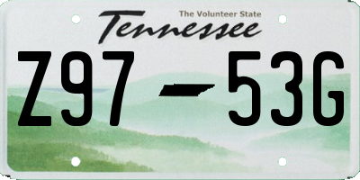 TN license plate Z9753G
