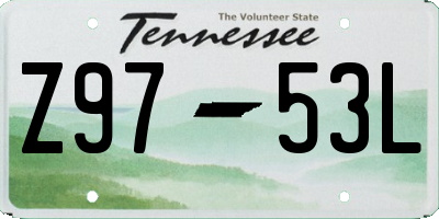 TN license plate Z9753L