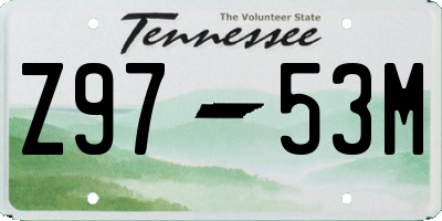 TN license plate Z9753M