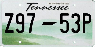 TN license plate Z9753P