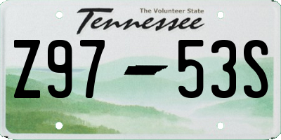 TN license plate Z9753S