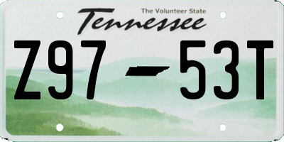 TN license plate Z9753T