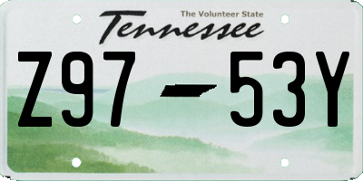 TN license plate Z9753Y