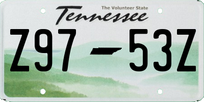 TN license plate Z9753Z