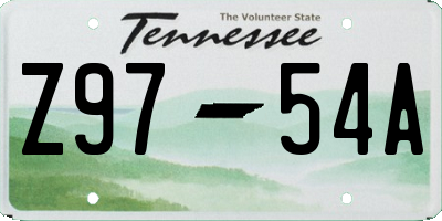 TN license plate Z9754A