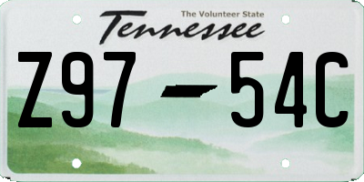 TN license plate Z9754C