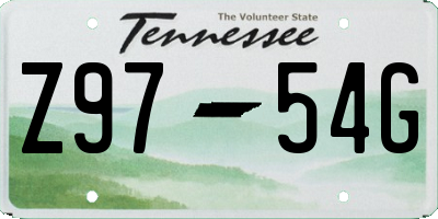TN license plate Z9754G
