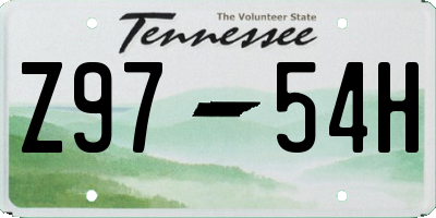 TN license plate Z9754H