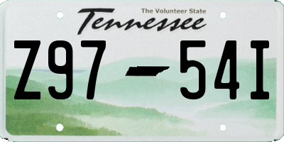 TN license plate Z9754I