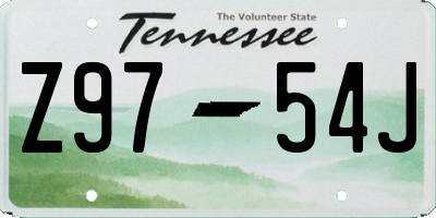 TN license plate Z9754J