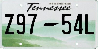 TN license plate Z9754L