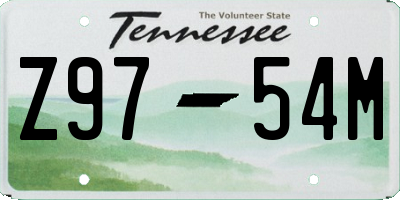 TN license plate Z9754M