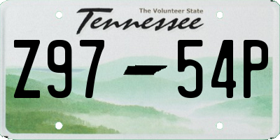 TN license plate Z9754P